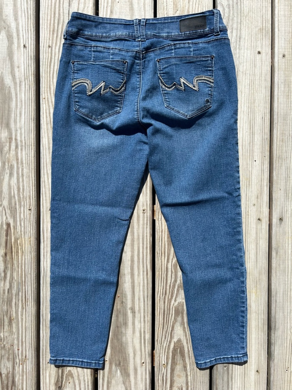 Thorn Jeans Women 1 Blue Stretch Denim‎ Studded Curvy Fit Skinny Rocker Punk